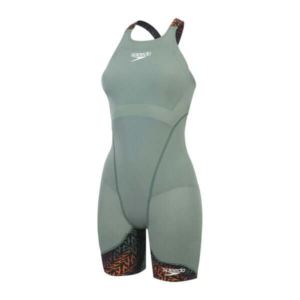 Cтартовий купальник Speedo Fastskin LZR Ignite Openback Kneeskin - Country Green / Black / Nectarine Розмір 20, 22, 24,