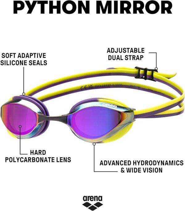 Окуляри Arena Python Mirror Violet/Plum/Arctic Lime - Зображення 3