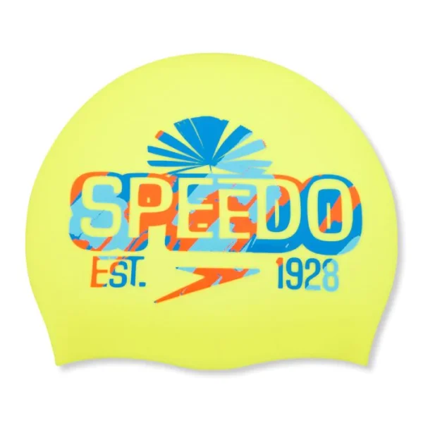 Шапочка Speedo Slogan Printed Silicone Cap - Lemon Drizzle / Blue - Зображення 2