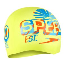 Шапочка Speedo Slogan Printed Silicone Cap - Lemon Drizzle / Blue