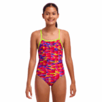 Купальник Funkita Girl's Tie Me Tight One Piece - Wriggle Walls (Розмір: 10, 12 ) Безкоштовна доставка