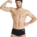 Плавки Arena Men's Swimming briefs Team Swim Low Waist Short Solid - Black-White (Розмір: USA  28, 30, 32)