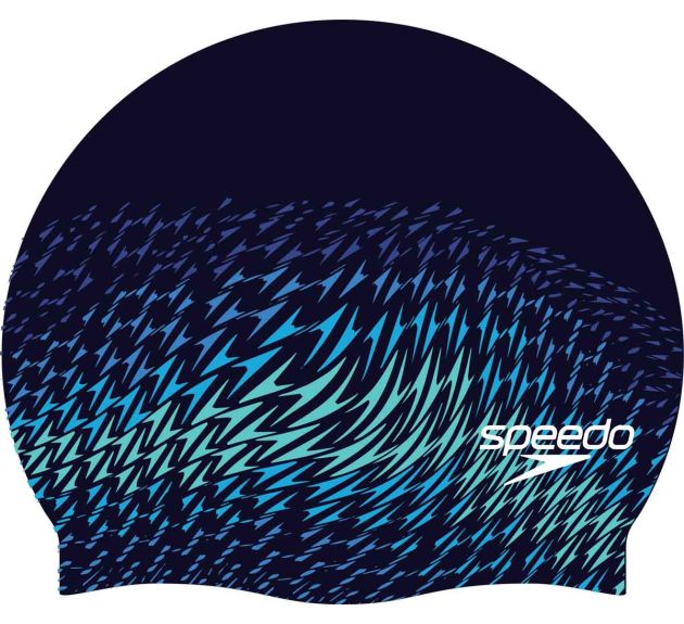 Шапочка для плавання Speedo Printed Silicone Swimming Cap - Peacoat Flowing Boom